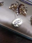 Vtg CA Carl Art Brooch & Earring Set 1/20 Gold Filled Red Clear Stones Orig Box!