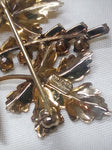 Vtg CA Carl Art Brooch & Earring Set 1/20 Gold Filled Red Clear Stones Orig Box!
