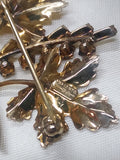 Vtg CA Carl Art Brooch & Earring Set 1/20 Gold Filled Red Clear Stones Orig Box!