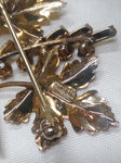 Vtg CA Carl Art Brooch & Earring Set 1/20 Gold Filled Red Clear Stones Orig Box!