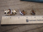 Vtg CA Carl Art Brooch & Earring Set 1/20 Gold Filled Red Clear Stones Orig Box!