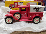Vtg Honest Charlie Speed Shop Die Cast Red 1931 Ford Truck Coin Bank 1/25 w/Box!