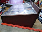 Vtg Fenwick Counter Top Tied Fly Display Case 100+ Flies Hing Lid 23x15 Fishing