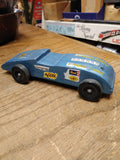 Vtg Cub Scouts Pinewood Derby Blue Race Car #18 English Leather 7 Inches