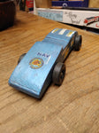 Vtg Cub Scouts Pinewood Derby Blue Race Car #18 English Leather 7 Inches