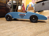 Vtg Cub Scouts Pinewood Derby Blue Race Car #18 English Leather 7 Inches