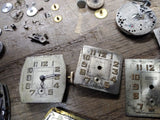 Vtg 50+ Pc Watch Parts Repair Lot Eskay Benrus Ingraham Sir Leeds Loco Warwick