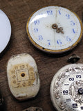 Vtg 35+ Pc Watch Parts Repair Lot Elgin Bulova Trinity Riviera Dials Movements