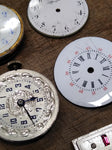 Vtg 35+ Pc Watch Parts Repair Lot Elgin Bulova Trinity Riviera Dials Movements