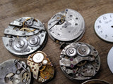 Vtg 35+ Pc Watch Parts Repair Lot Elgin Bulova Trinity Riviera Dials Movements