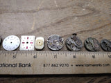 Vtg 35+ Pc Watch Parts Repair Lot Elgin Bulova Trinity Riviera Dials Movements