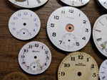 Vtg 11 Pc Pocket Watch Dial and Movement Lot Elgin Standard Hampden Ingersoll+++