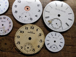 Vtg 11 Pc Pocket Watch Dial and Movement Lot Elgin Standard Hampden Ingersoll+++