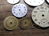 Vtg 11 Pc Pocket Watch Dial and Movement Lot Elgin Standard Hampden Ingersoll+++