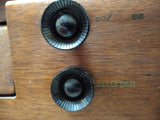 Vtg Emerson Radio and Phonograph Model 607 Tube Radio Wood Cabinet Powers Up