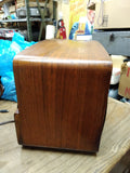 Vtg Emerson Radio and Phonograph Model 607 Tube Radio Wood Cabinet Powers Up