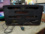 Vtg Emerson Radio and Phonograph Model 607 Tube Radio Wood Cabinet Powers Up