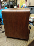 Vtg Emerson Radio and Phonograph Model 607 Tube Radio Wood Cabinet Powers Up