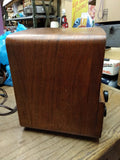 Vtg Emerson Radio and Phonograph Model 607 Tube Radio Wood Cabinet Powers Up