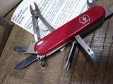 Vtg Victorinox Swiss Army Folding Knife 2 Stainless Blades 6 Tools Original Box
