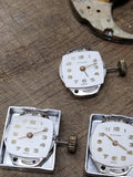 Vtg 13 Pc Watch Movement Parts/Repair Lot 17J Tissot Accura Jean Louis Roehrich