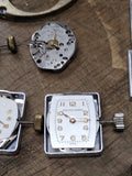 Vtg 13 Pc Watch Movement Parts/Repair Lot 17J Tissot Accura Jean Louis Roehrich