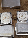 Vtg 13 Pc Watch Movement Parts/Repair Lot 17J Tissot Accura Jean Louis Roehrich