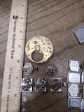 Vtg 13 Pc Watch Movement Parts/Repair Lot 17J Tissot Accura Jean Louis Roehrich