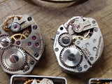 Vtg 13 Pc Watch Movement Parts/Repair Lot 17J Tissot Accura Jean Louis Roehrich