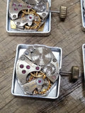 Vtg 13 Pc Watch Movement Parts/Repair Lot 17J Tissot Accura Jean Louis Roehrich