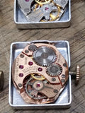 Vtg 13 Pc Watch Movement Parts/Repair Lot 17J Tissot Accura Jean Louis Roehrich