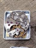 Vtg 13 Pc Watch Movement Parts/Repair Lot 17J Tissot Accura Jean Louis Roehrich