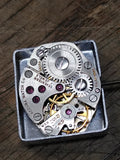 Vtg 13 Pc Watch Movement Parts/Repair Lot 17J Tissot Accura Jean Louis Roehrich