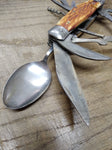 Vtg Multi Function HOBO Camping Folding Knife 11 Bone Stainless Steel Tools Nice