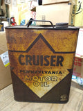 Vtg Cruiser 2 Gallon 100% Pure Pennsylvania Motor Oil Can Petroliana Man Cave