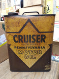Vtg Cruiser 2 Gallon 100% Pure Pennsylvania Motor Oil Can Petroliana Man Cave