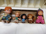 Vtg 1967 Mattel Liddle Kiddles Pink Collector's Case With 5 Dolls 14" x 10"