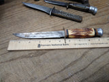 Vtg Monarch 2131 Fixed 5.5 inch Blade Knife Stag 4 in. Handle Carbon Steel Japan