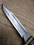 Vtg Western Fixed 3.75 Inch Blade Hunting Knife Bone 4 Inch Handle