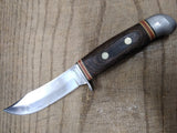 Vtg Sharp Fixed 4.5 Inch Blade Hunting Knife Rosewood 4 Inch Handle