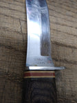 Vtg Sharp Fixed 4.5 Inch Blade Hunting Knife Rosewood 4 Inch Handle