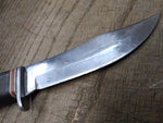Vtg Sharp Fixed 4.5 Inch Blade Hunting Knife Rosewood 4 Inch Handle