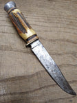 Vtg Solingen Cutlery R. Svoboda Fixed 4.5" Blade Hunting Knife Stag 4" Handle