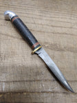 Vtg Western Boulder Colo Hunting Knife Stacked Leather Handle Fixed 3.25" Blade