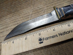 Vtg Western Boulder Colo Hunting Knife Stacked Leather Handle Fixed 4.5" Blade