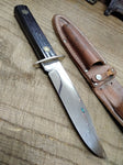 Vtg Utica? Outdoor Sportsman Fixed 5" Blade Knife Sheath Tempered Carbon Steel