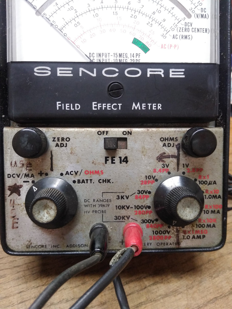 Vtg SENCORE FE 14 Field Effect OHMS Test Multimeter With Probes Electr ...