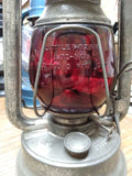 Vtg Embury No. 1 Little Defiance Kerosene Oil Lantern Red Globe Railroad Barn