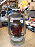 Vtg Embury No. 1 Little Defiance Kerosene Oil Lantern Red Globe Railroad Barn