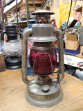 Vtg Embury No. 1 Little Defiance Kerosene Oil Lantern Red Globe Railroad Barn